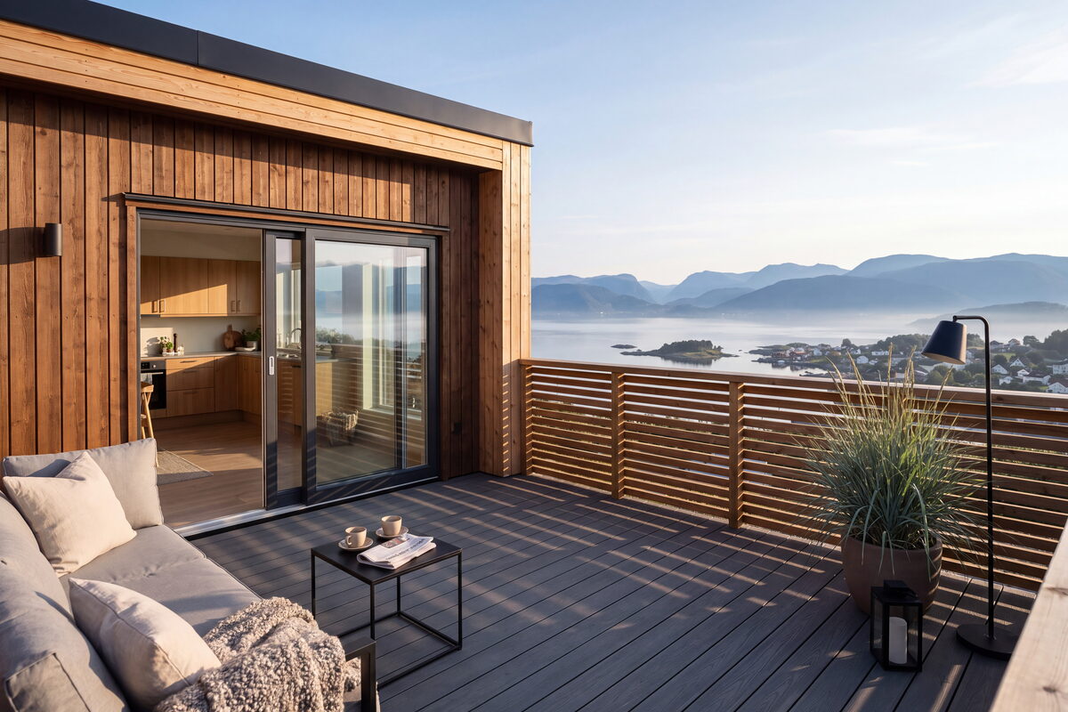 Terrassen utenfor stua